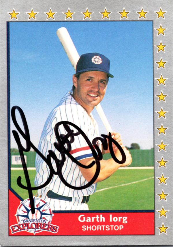 781494 Garth Iorg Autographed Baseball Card - Bradenton Explorers 1990 Pacific Senior League No.152