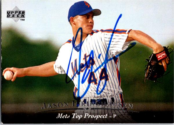 781495 Jason Isringhausen Autographed Baseball Card -   York Mets 1995 Upper Deck No.65