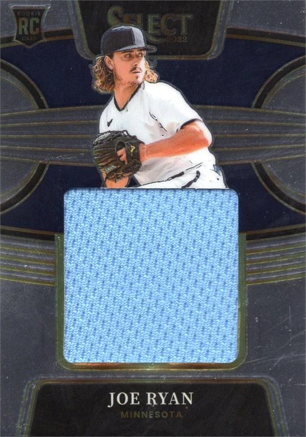736745 Joe Ryan Player Worn Jersey Patch Baseball Card - Minnesota Twins 2022 Panini Select Rookie No.RJSJR