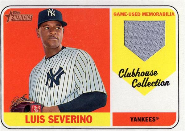 736748 Luis Severino Player Worn Jersey Patch Baseball Card -   York Yankees 2018 Topps Heritage Clubhouse Collection No.CCRLS