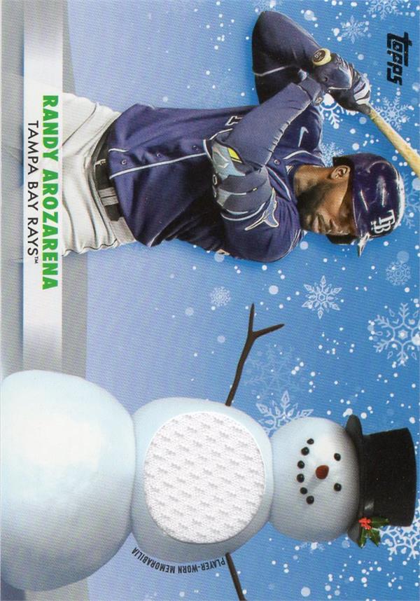 736798 Randy Arozarena Player Worn Jersey Patch Baseball Card - Tampa Bay Rays 2021 Topps Walmart Holiday Mega No.Wrcra