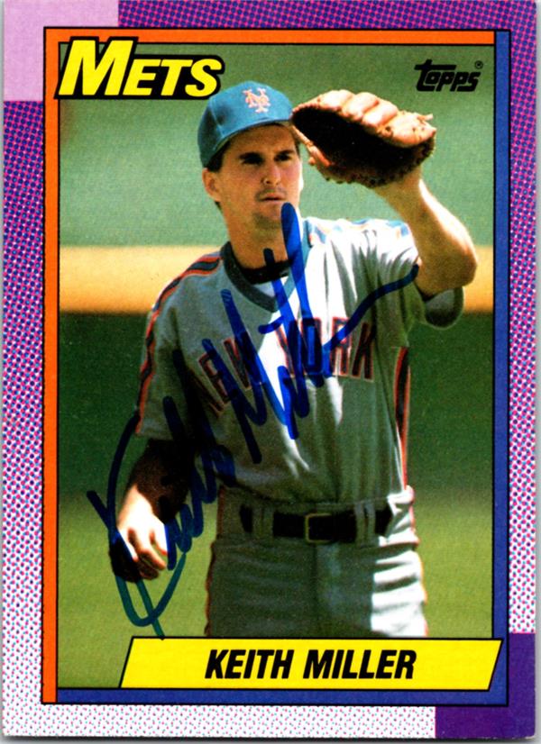 736861 Keith Miller Autographed Baseball Card -   York Mets 1990 Topps No.58