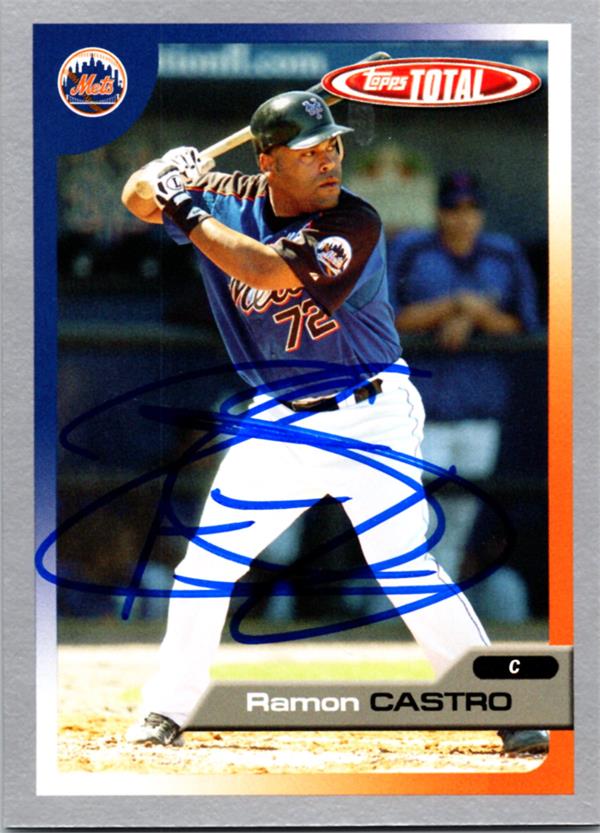 736893 Ramon Castro Autographed Baseball Card -   York Mets 2005 Topps Total Silver No.141
