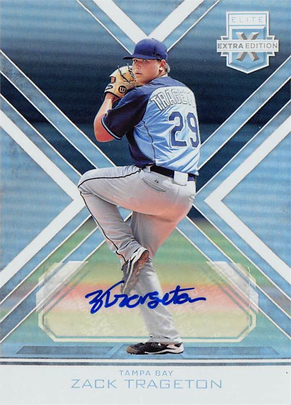 736938 Zack Trageton Autographed Baseball Card - Tampa Bay Rays 2016 Panini Elite Extra Rookie No.101