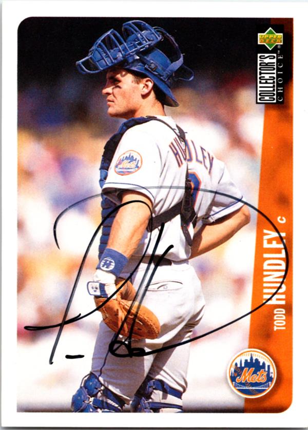 737018 Todd Hundley Autographed Baseball Card -   York Mets 1996 Upper Deck No.221
