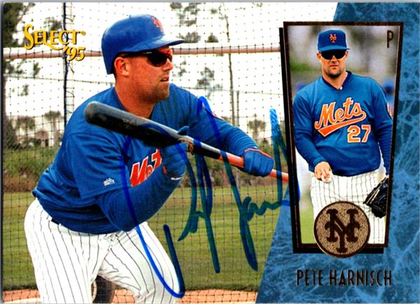 737026 Pete Harnisch Autographed Baseball Card -   York Mets 1995 Pinnacle Select No.151