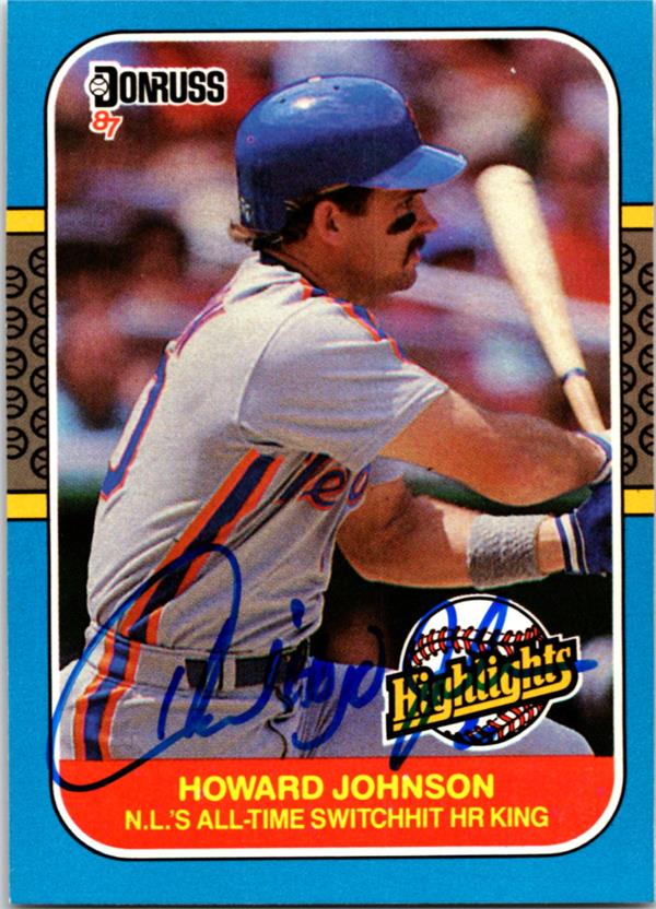 737115 Howard Johnson Autographed Baseball Card -   York Mets 1987 Donruss Highlights No.43