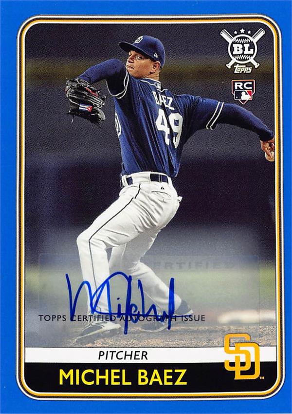 737155 Michel Baez Autographed Baseball Card - San Diego Padres 2020 Topps Big League Rookie No.151