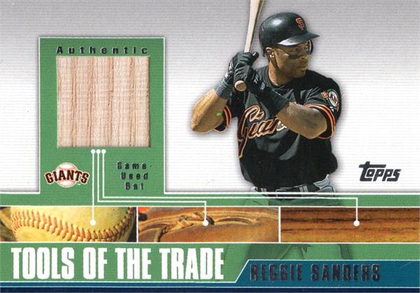 794421 Reggie Sanders Player Used Bat Patch Baseball Card - San Francisco Giants 2002 Topps Tools of The Trade No.TTRRRS