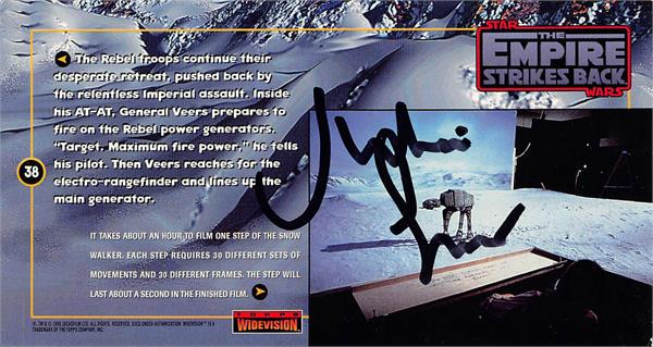 Julian Glover Autographed Trading Card - General Maximilian Veers At At Commander Star Wars Empire Strikes Back 1995 Topps Wide Vision No.38 on Back