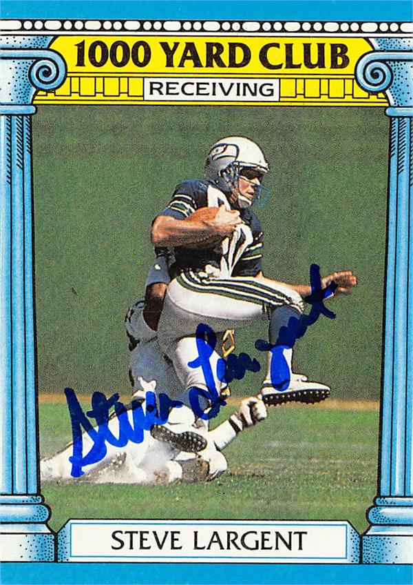 794777 Steve Largent Autographed Football Card - Seattle Seahawks 1987 Topps 1000 Yard Club No.18