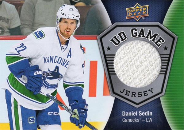 794821 Daniel Sedin Player Worn Jersey Patch Hockey Card - Vancouver Canucks 2016 Upper Deck No.GJDS