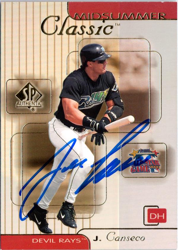 795005 Jose Canseco Autographed Baseball Card - Tampa Bay Devil Rays 2000 Upper Deck Midsummer Classic No.MC5