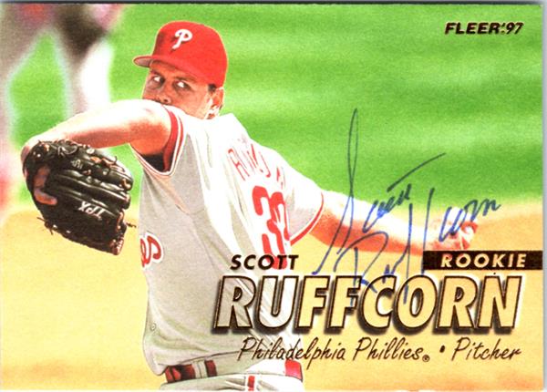 795076 Scott Ruffcorn Autographed Baseball Card - Philadelphia Phillies 1997 Fleer No.530