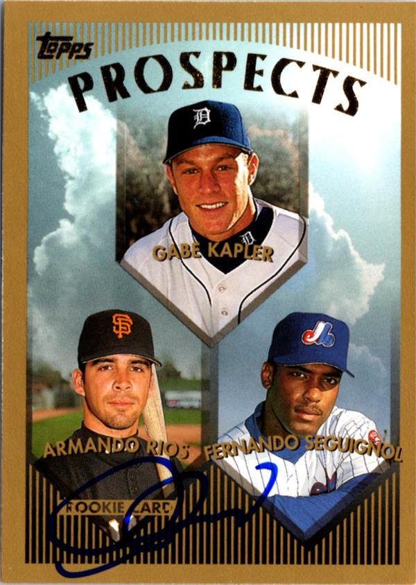 795166 Armando Rios Autographed Baseball Card - San Francisco Giants 1999 Topps Prospect No.432