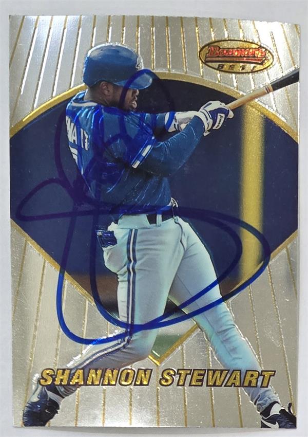 795232 Shannon Stewart Autographed Baseball Card - Toronto Blue Jays 1996 Bowmans Best No.142