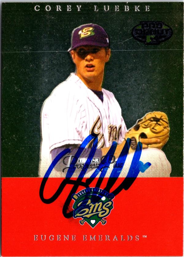 795235 Cory Luebke Autographed Baseball Card - Eugene Emeralds 2007 Tristar Pro Debut Rookie No.35