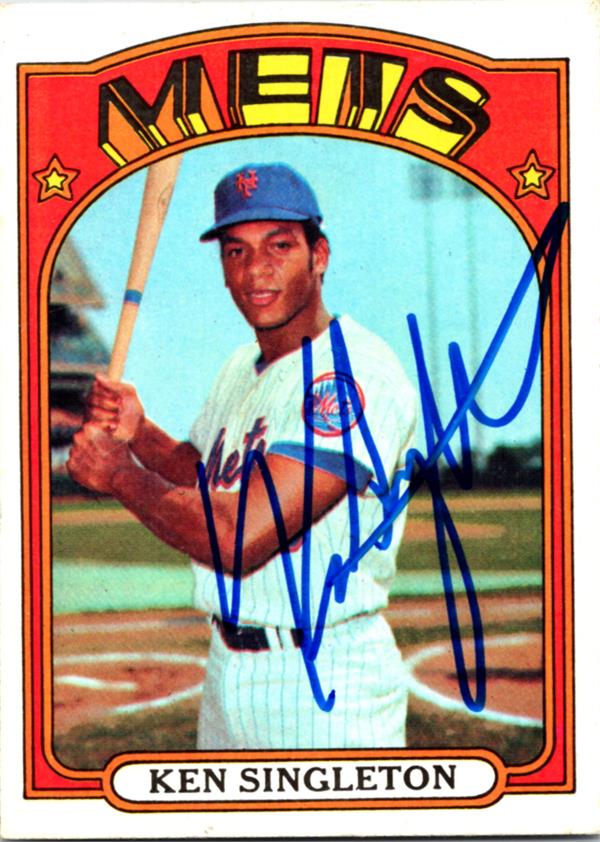 57776 Ken Singleton Autographed Baseball Card -   York Mets 1972 Topps No.425