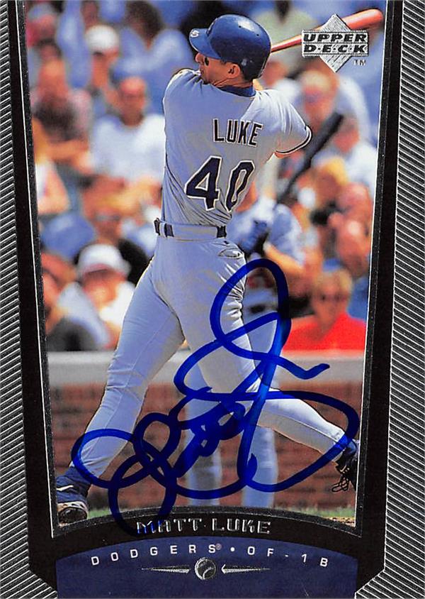 618957 Matt Luke Autographed Baseball Card - Los Angeles Dodgers, SC 1999 Upper Deck No.122