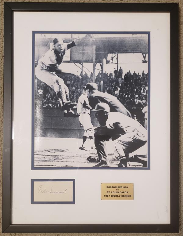 737831 Elston Howard Autographed Signature Cut Matted Framed 11 x 14 in. Photo - Boston Red Sox 1967 Some Age Scratches on Frame