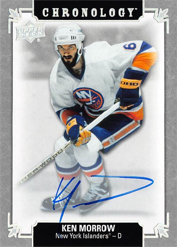 737787 Ken Morrow Autographed Hockey Card -   York Islanders 2020 Upper Deck Chronology No.FHNYIKM