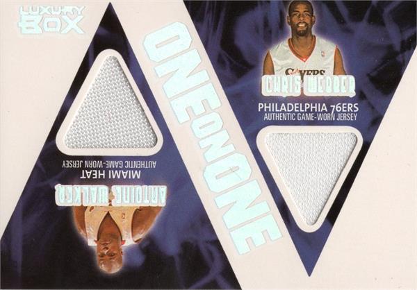 737481 Chris Webber & Antoine Walker Player Worn Jersey Patch Basketball Card - 76Ers, Heat 2006 Topps Luxury Box No.OORWW LE 170 & 225