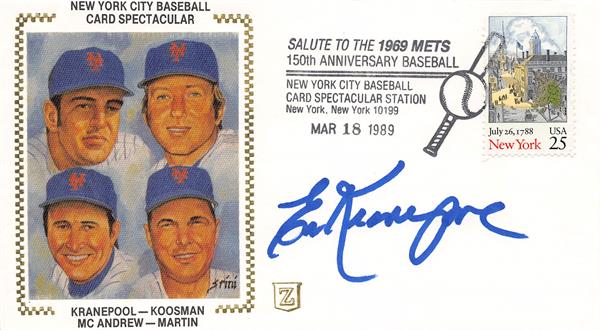 737850 Ed Kranepool Autographed 1969   York Mets Envelope - 1989 First Day Cover