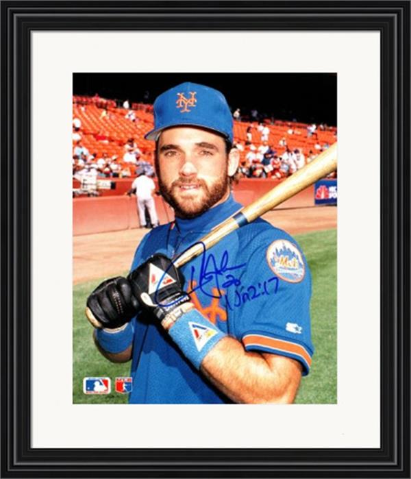738027 Howard Johnson Autographed 8 x 10 in. Photo -   York Mets No.3 Matted & Framed