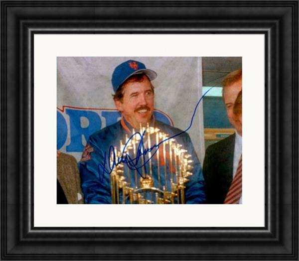 780195 Davey Johnson Autographed 8 x 10 in. Photo -   York Mets No.SC5 Matted & Framed