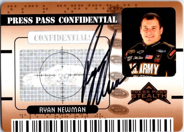 780300 Ryan Man Autographed Trading Card - Auto Racing, Nascar, SC 2009 Press Pass Stealth Gold No.PC10