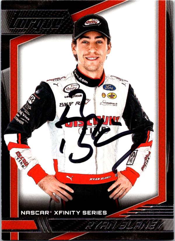 780311 Ryan Blaney Autographed Trading Card - Nascar Driver, Auto Racing, SC 2017 Panini Torque No.46