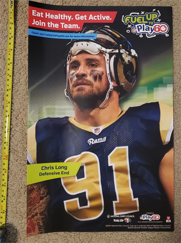 780049 Chris Long Poster - St Louis Rams - 11 x 17 in.