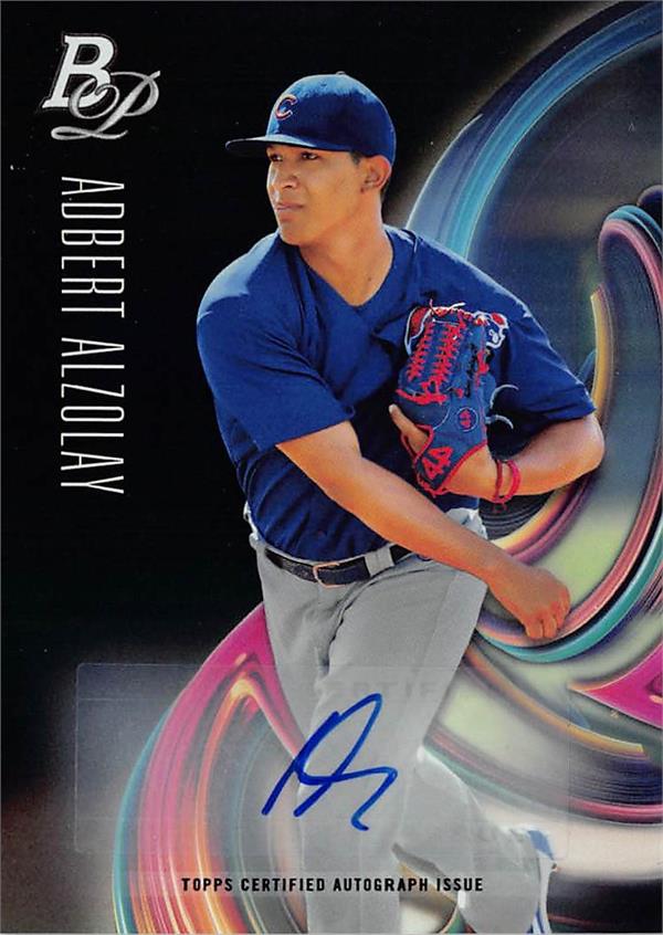 780401 Adbert Alzolay Autographed Baseball Card - Chicago Cubs 2018 Topps Bowman Platinum No.TOP19 Certified Rookie
