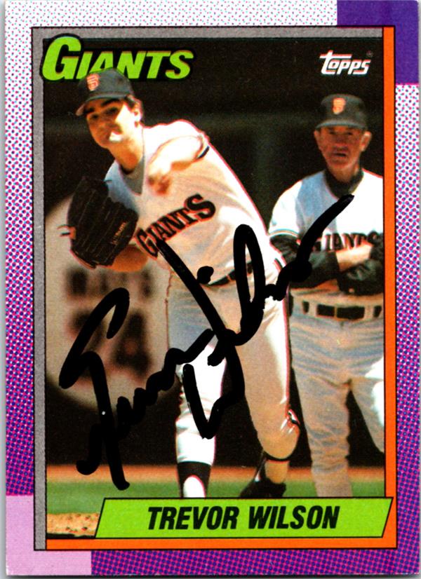 780482 Trevor Wilson Autographed Baseball Card - San Francisco Giants 1990 Topps No.408