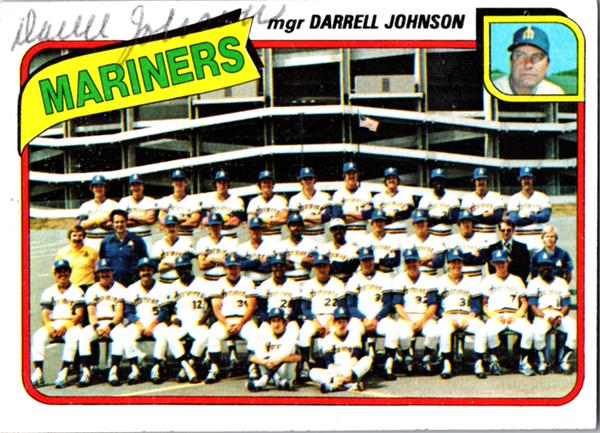 780647 Darrell Johnson Autographed Baseball Card - Seattle Mariners 1980 Topps No.282 Ballpoint