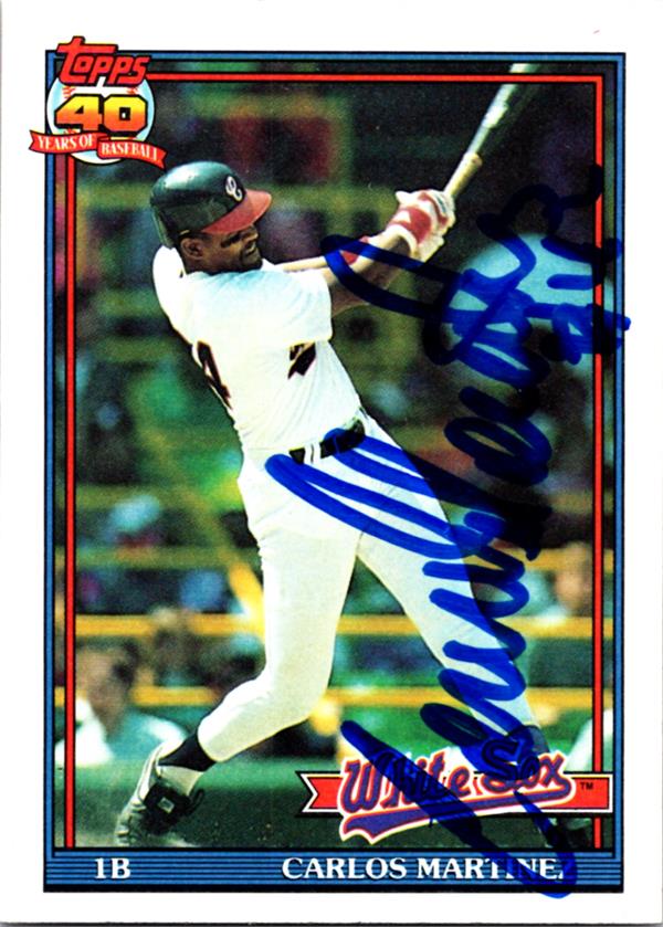 768769 Carlos Martinez Autographed Baseball Card - Chicago White Sox 1991 Topps No.156