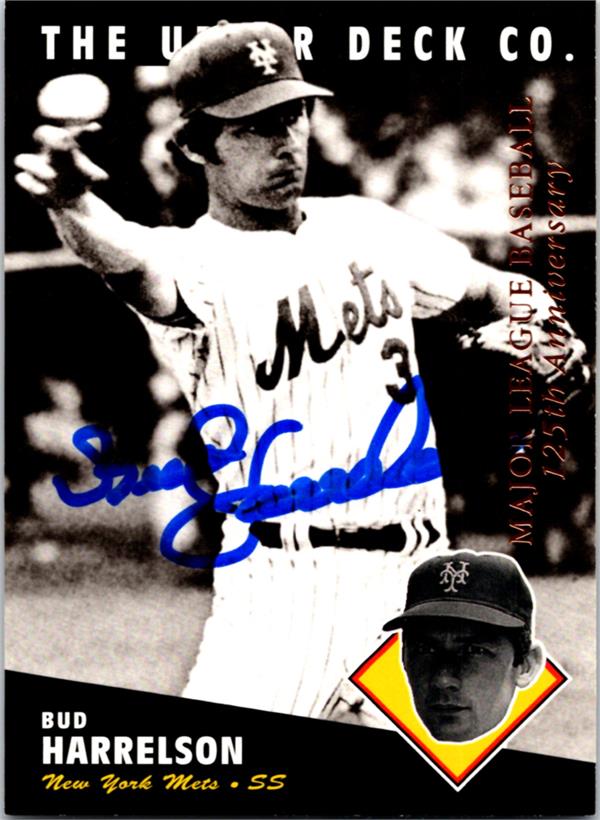 768842 Bud Harrelson Autographed Baseball Card -   York Mets 1969 World Series 1994 Upper Deck Bat Heroes No.69 Gold Edition