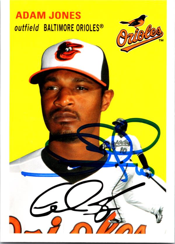 768898 Adam Jones Autographed Baseball Card - Baltimore Orioles 2012 Topps Archives No.32