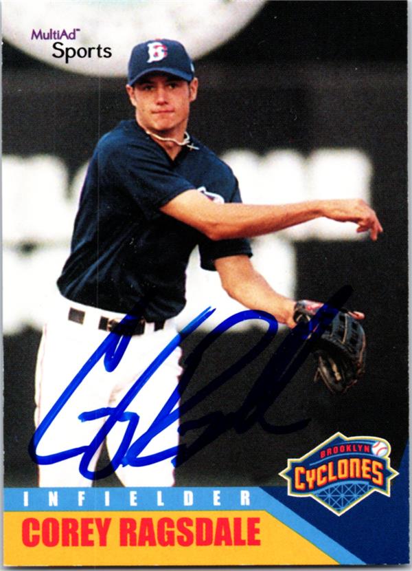 794144 Corey Ragsdale Autographed Baseball Card - Brooklyn Cyclones 2002 Multiad No.26