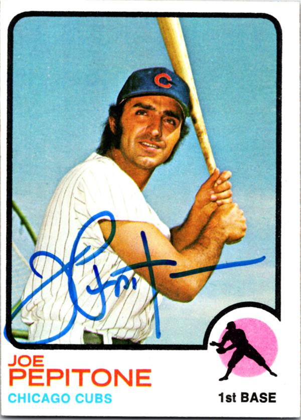 768924 Joe Pepitone Autographed Baseball Card - Chicago Cubs 1973 Topps No.580