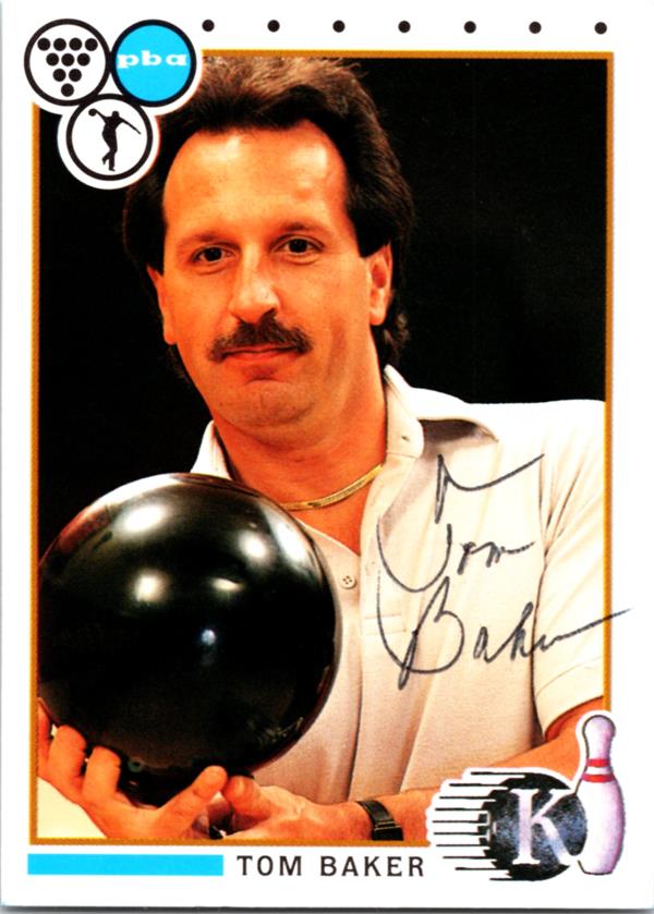 783267 Tom Baker Autographed Trading Card - Bowling, SC 1990 Kingpins No.73