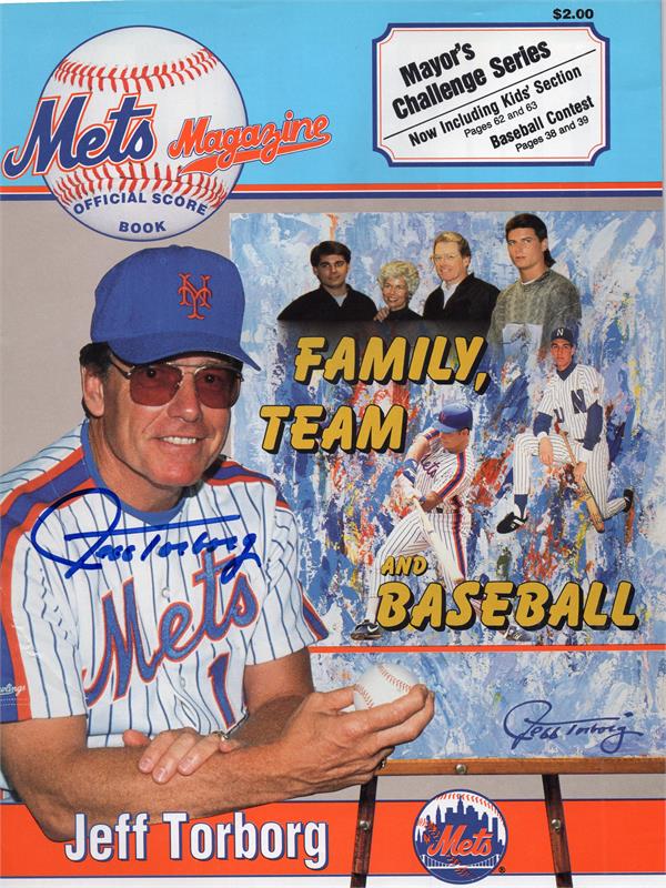 783397 Jeff Torborg Autographed Magazine -   York Mets 8 x 10 in. April 1992 Program