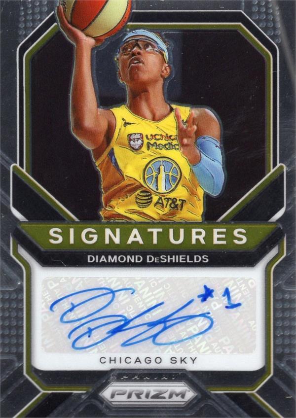 794502 Diamond Deshields Autographed Basketball Card - Chicago Sky, Wnba 2021 Panini Prizm No.SGDDS
