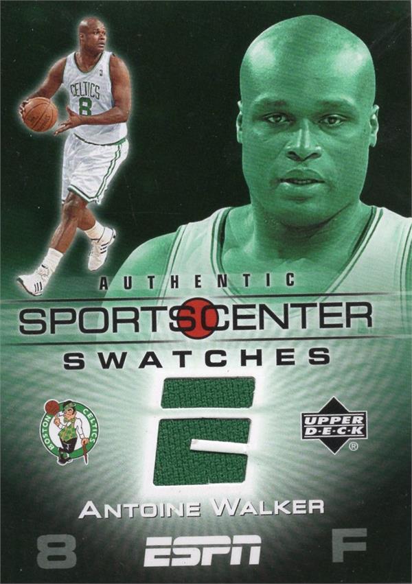 794521 Antoine Walker Player Worn Jersey Patch Basketball Card - Boston Celtics 2005 Upper Deck No.SCSAW