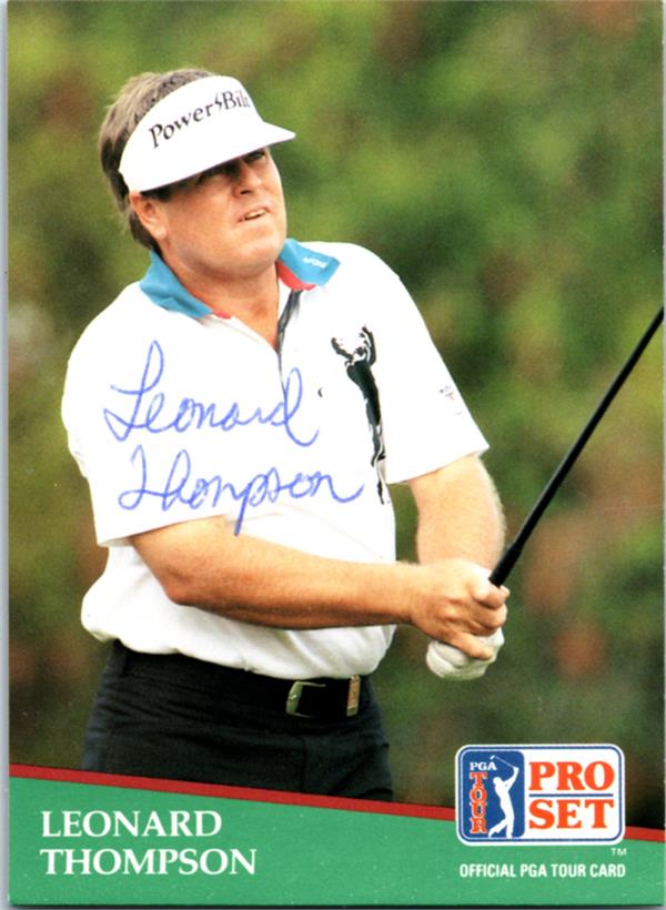 782282 Leonard Thompson Autographed Golf Card - Wake Forest 1991 Pro Set No.167 Ballpoint