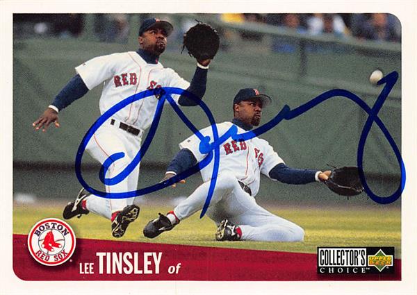 782715 Lee Tinsley Autographed Baseball Card - Boston Red Sox 1995 Upper Deck No.67