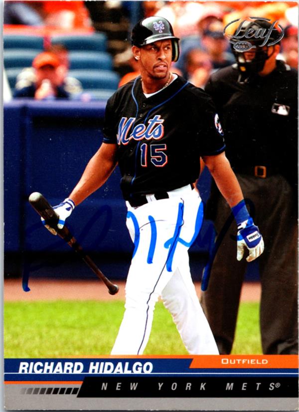 782785 Richard Hidalgo Autographed Baseball Card -   York Mets, LC 2005 Leaf No.131