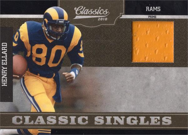 737608 Henry Ellard Player Worn Jersey Patch Football Card - Los Angeles Rams 2010 Panini Classics No.13 LE 11 & 50
