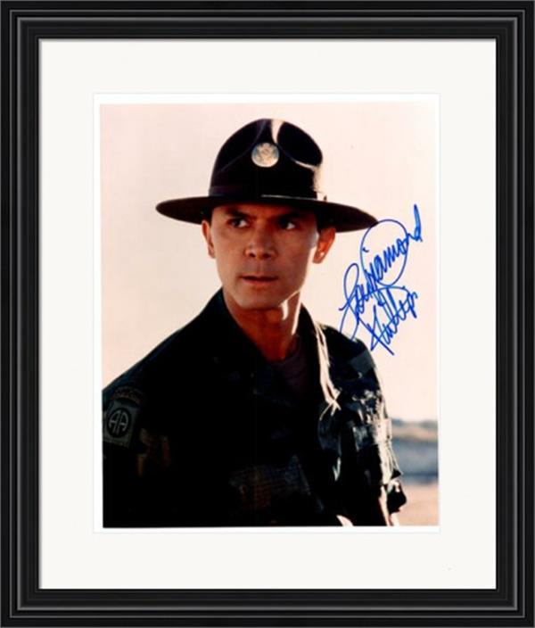 737906 Lou Diamond Phillips Autographed 8 x 10 in. Photo - Courage Under Fire US Army 67 No.12 Matted & Framed