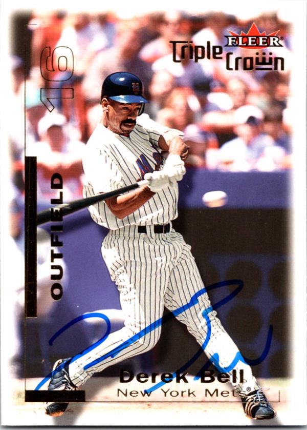781693 Derek Bell Autographed Baseball Card -   York Mets 2001 Fleer Triple Crown No.242